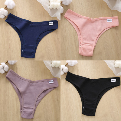 4 ks/sada bavlnených nohavičiek dámske nohavičky FINETOO sexi dámske spodky s nízkym pásom, spodná bielizeň, dámske nohavičky, spodná bielizeň, veľkosť M-XL