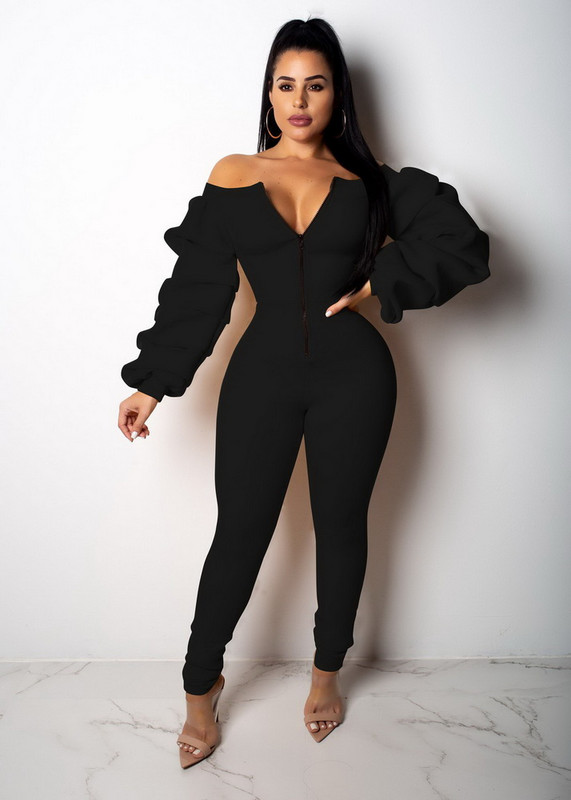 Seksualios moteriškos raižytos kaklo ilgomis rankovėmis Bodycon laisvalaikio kombinezonas Elegantiškas ilgas žiemos žaidimų kostiumas