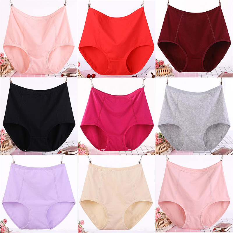 2 ks, veľká veľkosť XL-6XL, sexy dámske bavlnené nohavičky s vysokým pásom, priedušné, pevné, spodná bielizeň, dámske nohavičky