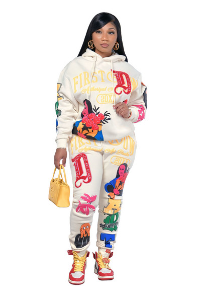 Móda Šport Dámske športové oblečenie 2-dielna súprava Zimná móda Mikina s kapucňou Jogging Športové oblečenie Dámska súprava