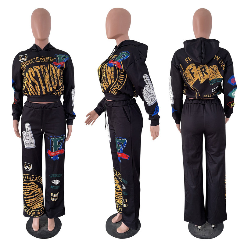 Móda Šport Dámske športové oblečenie 2-dielna súprava Zimná móda Mikina s kapucňou Jogging Športové oblečenie Dámska súprava