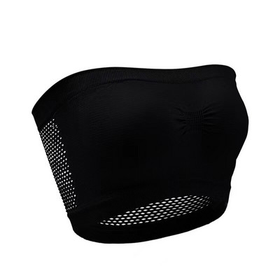 Ženski bešavni grudnjak Kamizol donje rublje L XL Crna prozračna seksi kratka majica Sport Fitnes Joga Ležerno