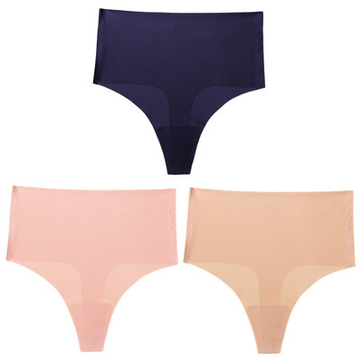 Giczi 3PCS ženski set gaćica Bešavne tange visokog struka Žensko seksi donje rublje Svileno satensko donje rublje Vruća rasprodaja G-žice veće veličine