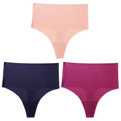 Giczi 3PCS ženski set gaćica Bešavne tange visokog struka Žensko seksi donje rublje Svileno satensko donje rublje Vruća rasprodaja G-žice veće veličine