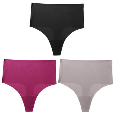 Giczi 3PCS ženski set gaćica Bešavne tange visokog struka Žensko seksi donje rublje Svileno satensko donje rublje Vruća rasprodaja G-žice veće veličine