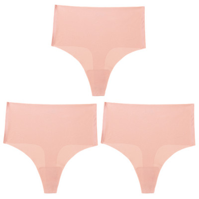 Giczi 3PCS ženski set gaćica Bešavne tange visokog struka Žensko seksi donje rublje Svileno satensko donje rublje Vruća rasprodaja G-žice veće veličine