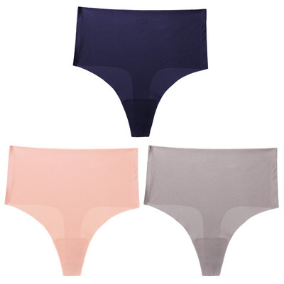 Giczi 3PCS ženski set gaćica Bešavne tange visokog struka Žensko seksi donje rublje Svileno satensko donje rublje Vruća rasprodaja G-žice veće veličine