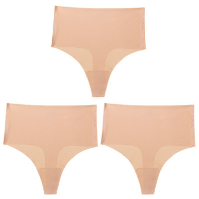 Giczi 3PCS ženski set gaćica Bešavne tange visokog struka Žensko seksi donje rublje Svileno satensko donje rublje Vruća rasprodaja G-žice veće veličine