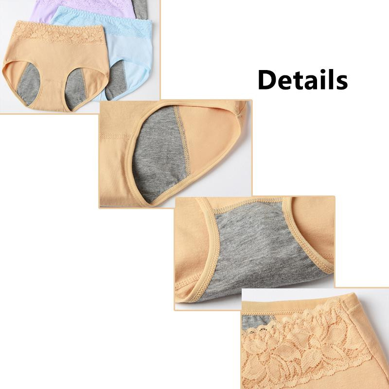 Dámske fyziologické nohavičky, nepriepustné menštruačné spodné prádlo, bavlnené, bezšvíkové nohavičky v páse, teplé