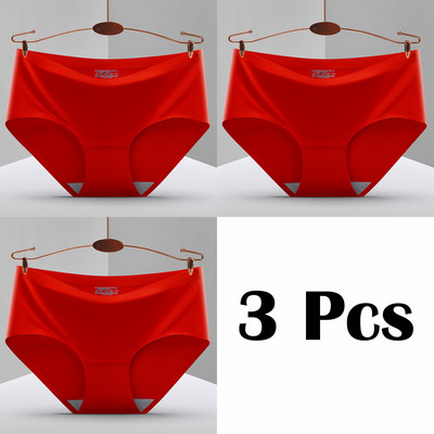 3 vnt. Nauji besiūliai ledo šilko kelnaitės apatiniai moteriški vienspalviai intymios kelnaitės Itin plonas, kvėpuojantis apatinis trikotažas moterims