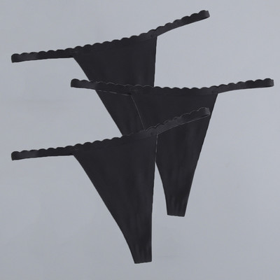 3 bucăți/lot G-String din mătase de gheață, fără sudură, chiloți super subțiri cu talie joasă, sexy pentru damă, tanga fără cusături