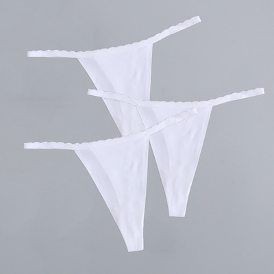 3 bucăți/lot G-String din mătase de gheață, fără sudură, chiloți super subțiri cu talie joasă, sexy pentru damă, tanga fără cusături