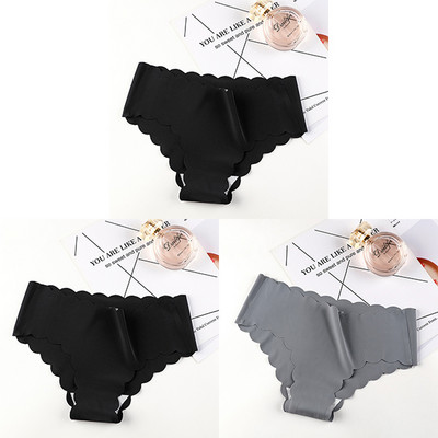 VDOGRIR 3kom/lot Seksi ženski komplet gaćica srednjeg rasta Bešavne jednobojne gaćice Udobne gaćice Žensko donje rublje