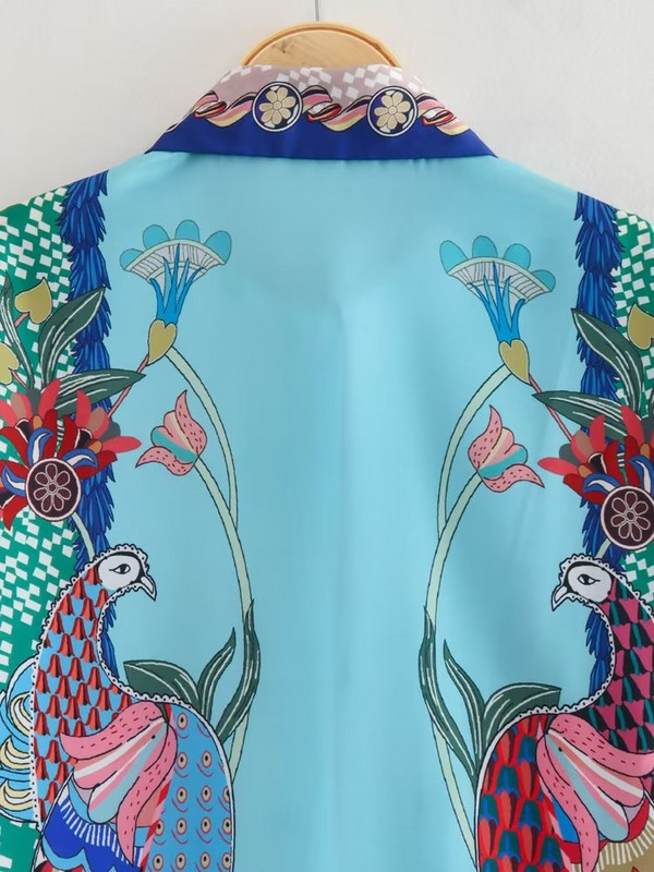 Pokiha Nova modna ženska bluza s vintage patchwork printom Ženska šik kimono košulja Blusas Topovi Ležerni kompleti hlača iz dva dijela