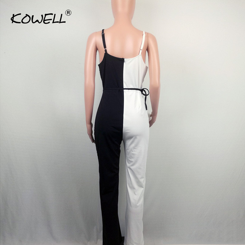 Karštas išpardavimas seksualus kombinezonas su giliu kaklu, moteriškas, plačių kojų kombinezonas, vasarinis gatvės apranga moteriškas kombinezonas be rankovių.