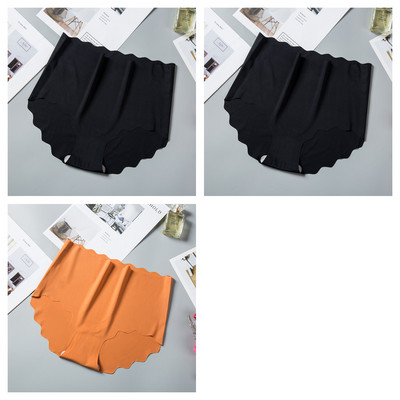 3 τεμ/σετ Παντελόνια χωρίς ραφές Γυναικεία εσώρουχα από μεταξωτό πάγο Αόρατα σλιπ γυναικεία σώβρακα Ψηλόμεση εσώρουχα M-XXL