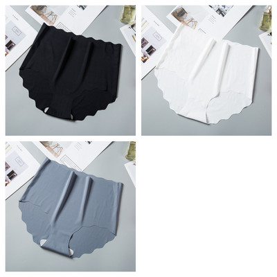 3 τεμ/σετ Παντελόνια χωρίς ραφές Γυναικεία εσώρουχα από μεταξωτό πάγο Αόρατα σλιπ γυναικεία σώβρακα Ψηλόμεση εσώρουχα M-XXL