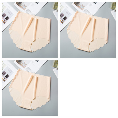 3 τεμ/σετ Παντελόνια χωρίς ραφές Γυναικεία εσώρουχα από μεταξωτό πάγο Αόρατα σλιπ γυναικεία σώβρακα Ψηλόμεση εσώρουχα M-XXL