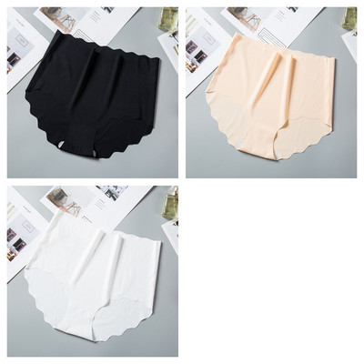 3 τεμ/σετ Παντελόνια χωρίς ραφές Γυναικεία εσώρουχα από μεταξωτό πάγο Αόρατα σλιπ γυναικεία σώβρακα Ψηλόμεση εσώρουχα M-XXL