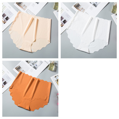 3 τεμ/σετ Παντελόνια χωρίς ραφές Γυναικεία εσώρουχα από μεταξωτό πάγο Αόρατα σλιπ γυναικεία σώβρακα Ψηλόμεση εσώρουχα M-XXL