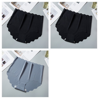 3 τεμ/σετ Παντελόνια χωρίς ραφές Γυναικεία εσώρουχα από μεταξωτό πάγο Αόρατα σλιπ γυναικεία σώβρακα Ψηλόμεση εσώρουχα M-XXL