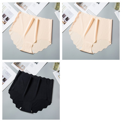 3 τεμ/σετ Παντελόνια χωρίς ραφές Γυναικεία εσώρουχα από μεταξωτό πάγο Αόρατα σλιπ γυναικεία σώβρακα Ψηλόμεση εσώρουχα M-XXL