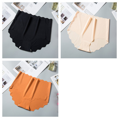 3 τεμ/σετ Παντελόνια χωρίς ραφές Γυναικεία εσώρουχα από μεταξωτό πάγο Αόρατα σλιπ γυναικεία σώβρακα Ψηλόμεση εσώρουχα M-XXL