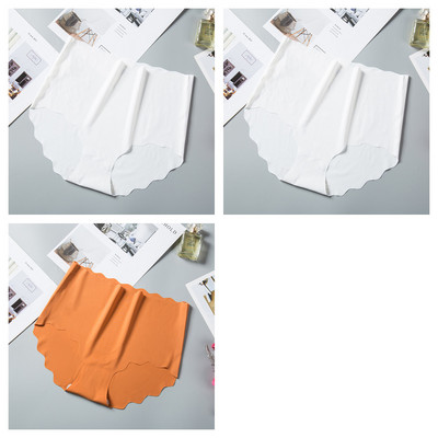 3 τεμ/σετ Παντελόνια χωρίς ραφές Γυναικεία εσώρουχα από μεταξωτό πάγο Αόρατα σλιπ γυναικεία σώβρακα Ψηλόμεση εσώρουχα M-XXL