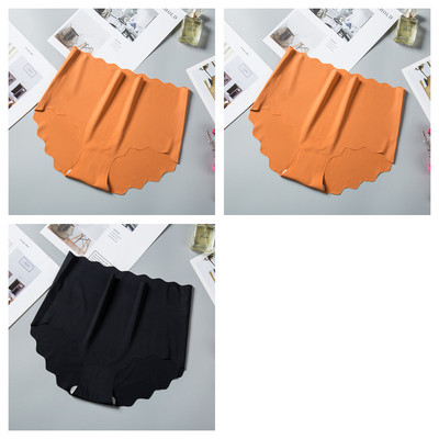 3 τεμ/σετ Παντελόνια χωρίς ραφές Γυναικεία εσώρουχα από μεταξωτό πάγο Αόρατα σλιπ γυναικεία σώβρακα Ψηλόμεση εσώρουχα M-XXL
