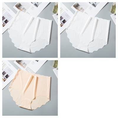 3 τεμ/σετ Παντελόνια χωρίς ραφές Γυναικεία εσώρουχα από μεταξωτό πάγο Αόρατα σλιπ γυναικεία σώβρακα Ψηλόμεση εσώρουχα M-XXL