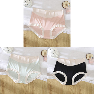 3kom/pak. Seksi žensko donje rublje od ledene svile u kontrastu boja Bešavne ženske gaćice Donje gaće Ženske gaćice visokog struka Ženske gaćice