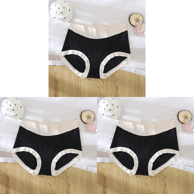 3kom/pak. Seksi žensko donje rublje od ledene svile u kontrastu boja Bešavne ženske gaćice Donje gaće Ženske gaćice visokog struka Ženske gaćice