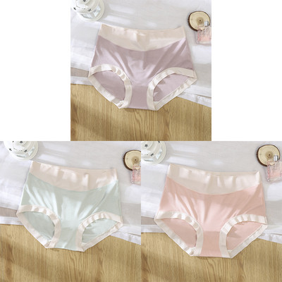 3kom/pak. Seksi žensko donje rublje od ledene svile u kontrastu boja Bešavne ženske gaćice Donje gaće Ženske gaćice visokog struka Ženske gaćice