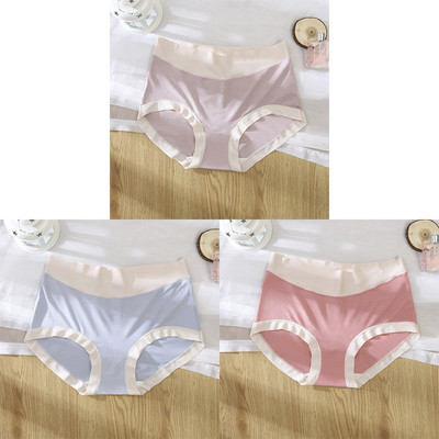 3kom/pak. Seksi žensko donje rublje od ledene svile u kontrastu boja Bešavne ženske gaćice Donje gaće Ženske gaćice visokog struka Ženske gaćice