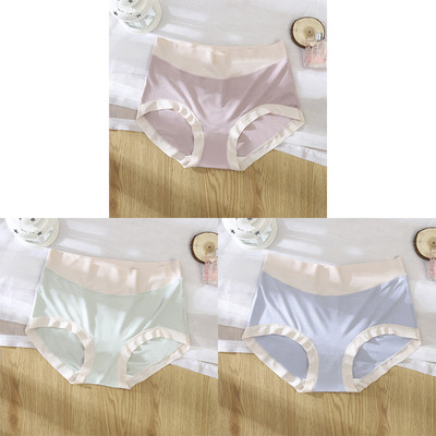 3kom/pak. Seksi žensko donje rublje od ledene svile u kontrastu boja Bešavne ženske gaćice Donje gaće Ženske gaćice visokog struka Ženske gaćice
