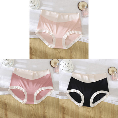 3kom/pak. Seksi žensko donje rublje od ledene svile u kontrastu boja Bešavne ženske gaćice Donje gaće Ženske gaćice visokog struka Ženske gaćice