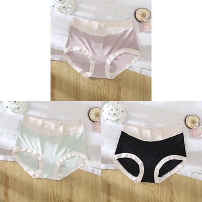 3kom/pak. Seksi žensko donje rublje od ledene svile u kontrastu boja Bešavne ženske gaćice Donje gaće Ženske gaćice visokog struka Ženske gaćice