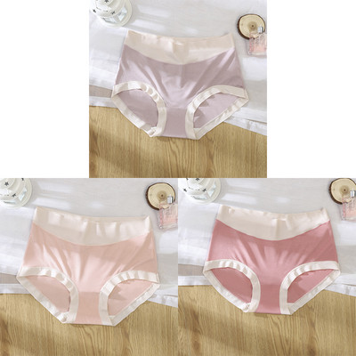 3kom/pak. Seksi žensko donje rublje od ledene svile u kontrastu boja Bešavne ženske gaćice Donje gaće Ženske gaćice visokog struka Ženske gaćice