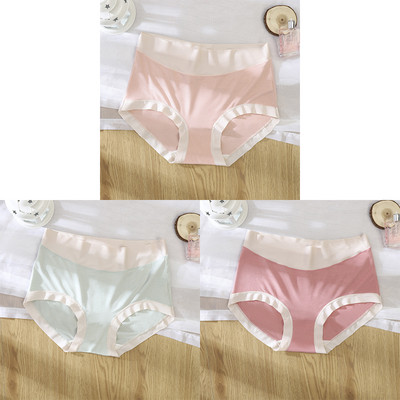3kom/pak. Seksi žensko donje rublje od ledene svile u kontrastu boja Bešavne ženske gaćice Donje gaće Ženske gaćice visokog struka Ženske gaćice