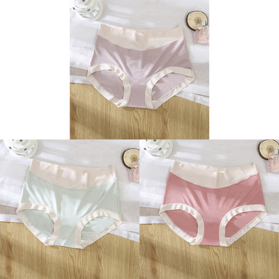 3kom/pak. Seksi žensko donje rublje od ledene svile u kontrastu boja Bešavne ženske gaćice Donje gaće Ženske gaćice visokog struka Ženske gaćice