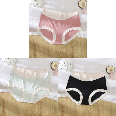 3kom/pak. Seksi žensko donje rublje od ledene svile u kontrastu boja Bešavne ženske gaćice Donje gaće Ženske gaćice visokog struka Ženske gaćice