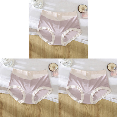 3kom/pak. Seksi žensko donje rublje od ledene svile u kontrastu boja Bešavne ženske gaćice Donje gaće Ženske gaćice visokog struka Ženske gaćice