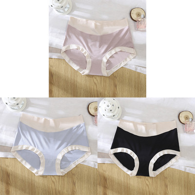 3kom/pak. Seksi žensko donje rublje od ledene svile u kontrastu boja Bešavne ženske gaćice Donje gaće Ženske gaćice visokog struka Ženske gaćice