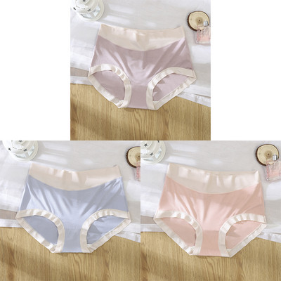 3kom/pak. Seksi žensko donje rublje od ledene svile u kontrastu boja Bešavne ženske gaćice Donje gaće Ženske gaćice visokog struka Ženske gaćice