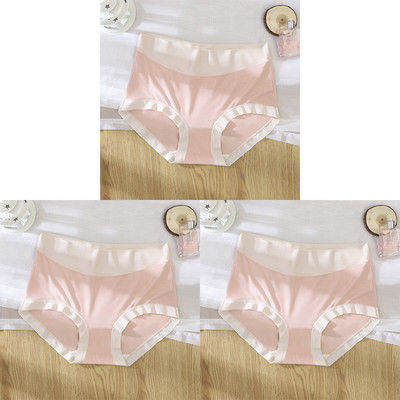 3kom/pak. Seksi žensko donje rublje od ledene svile u kontrastu boja Bešavne ženske gaćice Donje gaće Ženske gaćice visokog struka Ženske gaćice