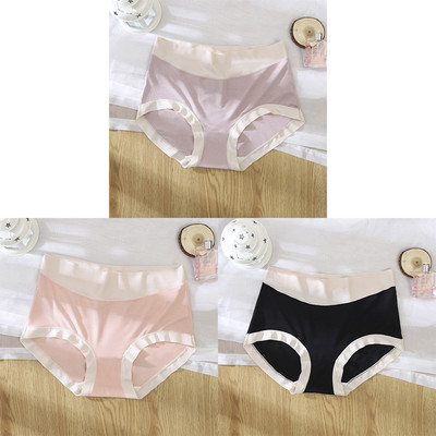 3kom/pak. Seksi žensko donje rublje od ledene svile u kontrastu boja Bešavne ženske gaćice Donje gaće Ženske gaćice visokog struka Ženske gaćice