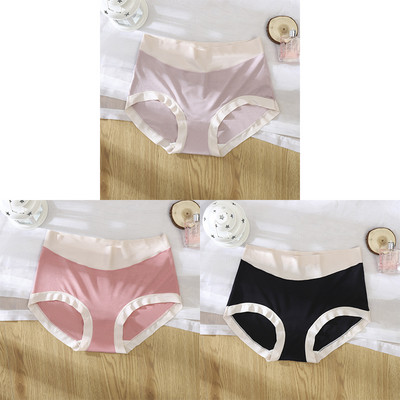 3kom/pak. Seksi žensko donje rublje od ledene svile u kontrastu boja Bešavne ženske gaćice Donje gaće Ženske gaćice visokog struka Ženske gaćice