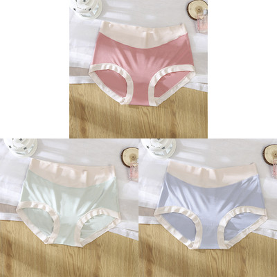 3kom/pak. Seksi žensko donje rublje od ledene svile u kontrastu boja Bešavne ženske gaćice Donje gaće Ženske gaćice visokog struka Ženske gaćice