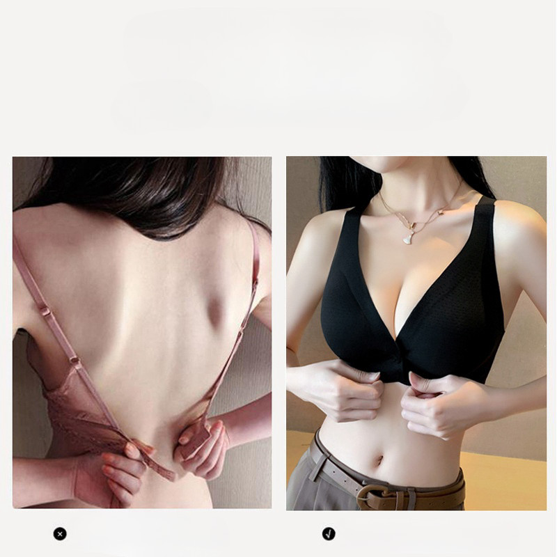 Dámske bezšvové podprsenky s hlbokým výstrihom do V, spodná bielizeň s predným zapínaním, športový top, neviditeľná push-up podprsenka, dámska mäkká sexy spodná bielizeň Nowire