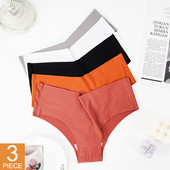 3Pcs/set bešavne gaćice za žene Ice Silk niskog struka Rastezljivo donje rublje Udobno seksi žensko jednobojno donje rublje